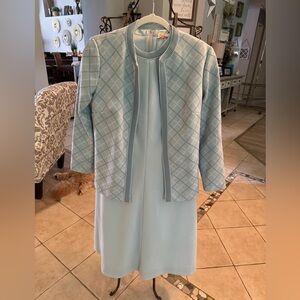Vintage Lady Carol of New York Mod Two Piece Dress Medium Blue